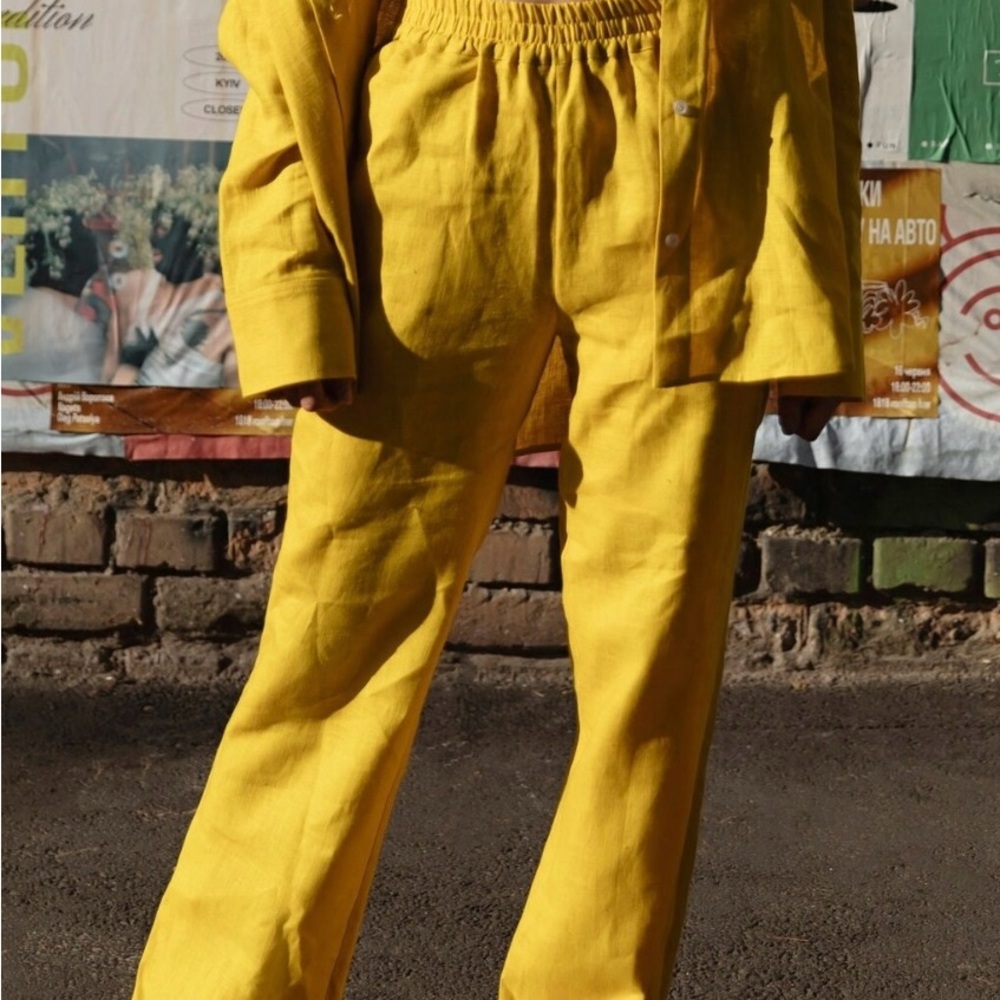Linen Tonic Mustard colored Women’s Pants NWT